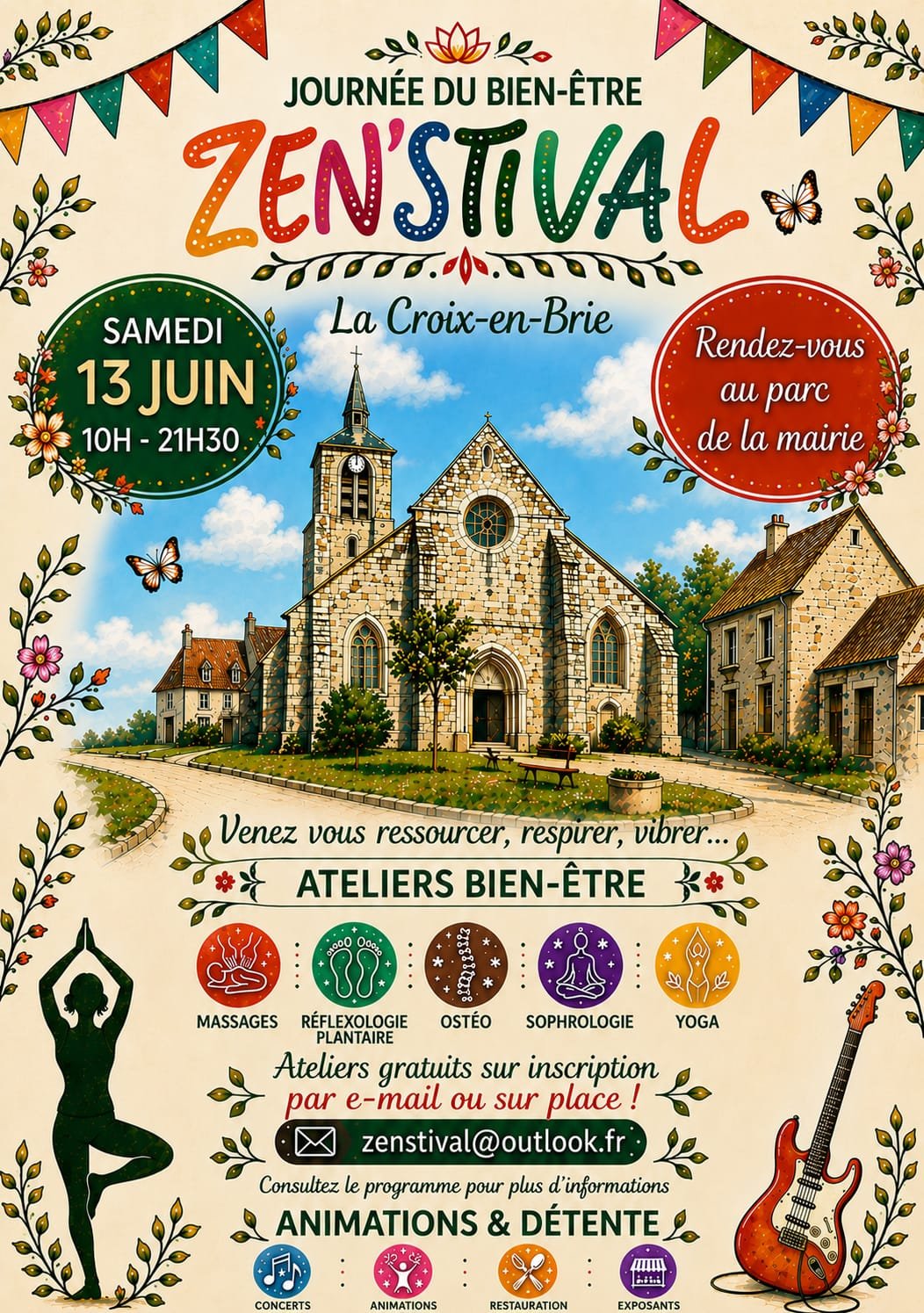 Affiche Zen'stival La Croix-en-Brie No Time Project